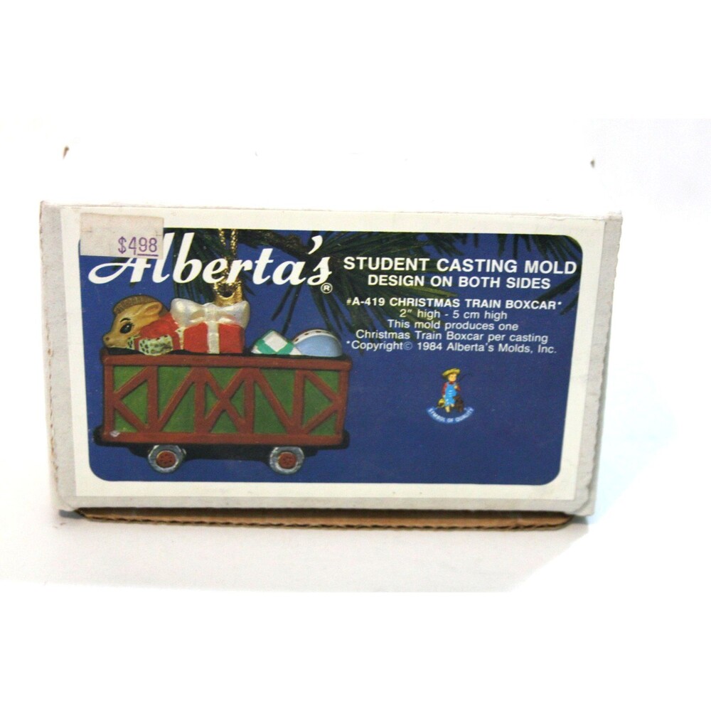 Alberta's A-419 Christmas Train Boxcar Holiday Ceramic Slip Casting Mold Vintage